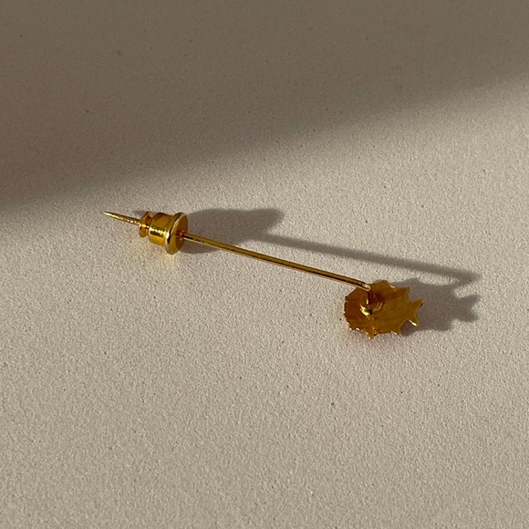 Vintage Gold Tone Enamel Laby Bug Lapel Stick Pin 4 cm - Picture 7 of 9